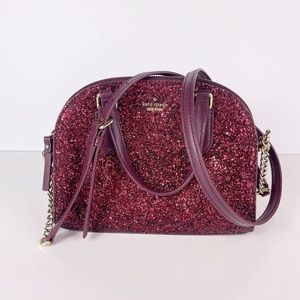 Kate Spade Mini Reiley Laurel Red Glitter Purse
